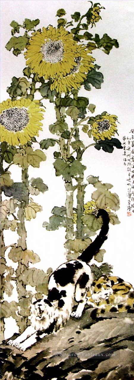 XU Beihong tournesols ancienne Chine à l’encre Peintures à l'huile